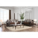 Midleton 2 Piece Sofa Set in Brown by Furniture of America - FOA-SM7406