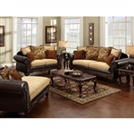 Doncaster 2 Piece Sofa Set in Espresso by Furniture of America - FOA-SM7430