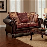 Ellis Love Seat in Brown by Furniture of America - FOA-SM7507-LV