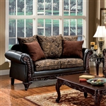 Rotherham Love Seat in Brown/Espresso/Dark Cherry Finish by Furniture of America - FOA-SM7630N-LV