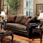 Rotherham Sofa in Brown/Espresso/Dark Cherry Finish by Furniture of America - FOA-SM7630N-SF
