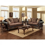 San Roque 2 Piece Sofa Set in Brown & Espresso by Furniture of America - FOA-SM7635