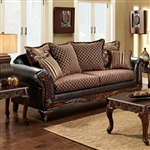San Roque Sofa in Brown & Espresso by Furniture of America - FOA-SM7635-SF