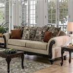 Saoirse Sofa in Tan/Espresso by Furniture of America - FOA-SM7644-SF