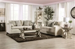 Burgess 2 Piece Sofa Set in Beige by Furniture of America - FOA-SM7753