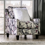 Jillian Chair in Pattern/Ivory by Furniture of America - FOA-SM8016-CH