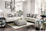 Nash 2 Piece Sofa Set in Ivory by Furniture of America - FOA-SM8101