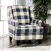 Nash Checkered Chair in Ivory by Furniture of America - FOA-SM8101-CH-SQ