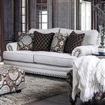 Amani Love Seat in Beige by Furniture of America - FOA-SM8120-LV