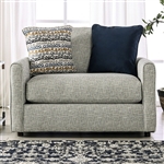 Chancery Chair & Half in Gray/Navy Finish by Furniture of America - FOA-SM8194-CH