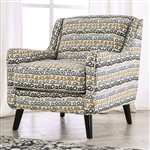 Chancery Pattern Chair in Gray/Navy Finish by Furniture of America - FOA-SM8194-CH-PT