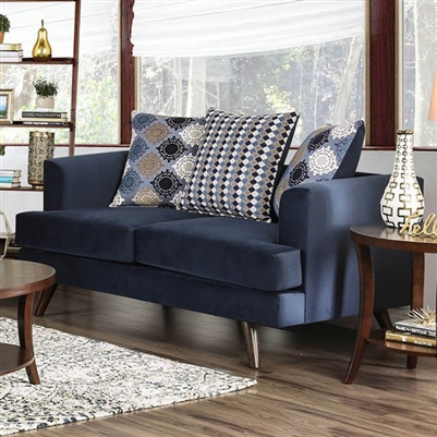 Blaenavon Love Seat in Blue by Furniture of America - FOA-SM8825-LV