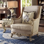 Victorian Antique Gold Wood Trim Chair by Homey Design - HD-04-C