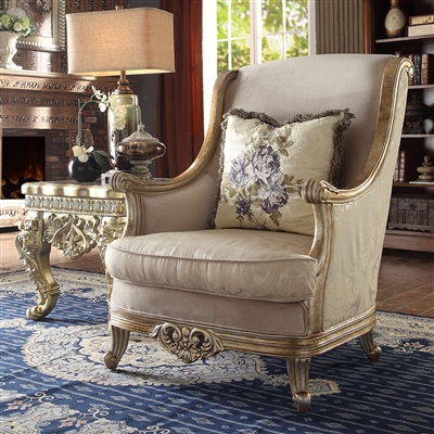 Victorian Antique Gold Wood Trim Chair by Homey Design - HD-04-C