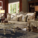 Victorian Antique Gold Wood Trim Sofa by Homey Design - HD-04-S