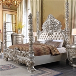 Classic European Poster Bed in Silver & Bronze Finish by Homey Design - HD-1811-B