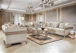 Traditional Style 2 Piece Living Room Set in Beige Finish by Homey Design - HD-20301