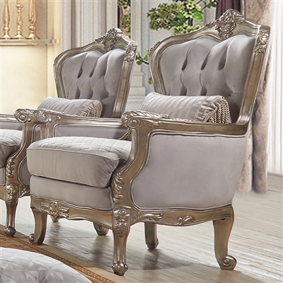 Classic European Chair in Antique Silver Finish by Homey Design - HD-20339-C