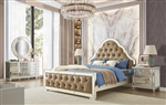 Modern Legacy 6 Piece Bedroom Set in Champagne Silver Gold Finish by Homey Design - HD-6000