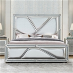 Modern Legacy Bed in Champagne Silver Finish by Homey Design - HD-6045-B