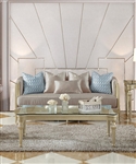 Modern Legacy Sofa in Antiqued Satin Gold Finish by Homey Design - HD-627-S