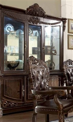 Traditional Chocolate Brown Finish China Cabinet by Homey Design - HD-8006-CB