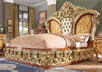 European Carved Frame Tufted Bed by Homey Design - HD-8024-B