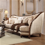 Antique Style Wood Trim Luxury Upholstered Sofa by Homey Design - HD-823-S