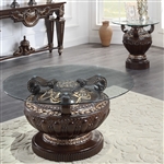 Traditional Cherry Finish 3 Piece Occasional Table Set by Homey Design - HD-8908C-OT