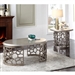 European Style 3 Piece Occasional Table Set in Steel Gray Finish by Homey Design - HD-8912SG-OT