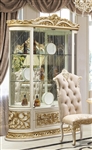 Classic Style China Cabinet in Gold & Cream Finish by Homey Design - HD-903-CB