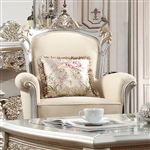 Metallic Silver with Antique Gold Trim Finish Chair by Homey Design - HD-91633-C