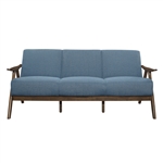 Damala Sofa in Walnut & Blue by Home Elegance - HEL-1138BU-3