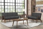 Damala 2 Piece Sofa Set in Walnut & Dark Gray by Home Elegance - HEL-1138DG