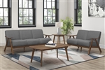 Damala 2 Piece Sofa Set in Walnut & Gray by Home Elegance - HEL-1138GY