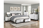 Garretson Queen Bed in White and Metallic Gray Finish by Home Elegance - HEL-1450WH-1