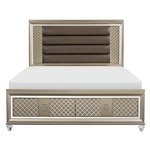Loudon Queen Bed in Champagne Metallic by Home Elegance - HEL-1515-1