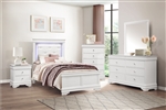 Lana Queen Bed in White Finish by Home Elegance - HEL-1556W-1