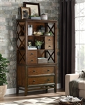 Frazier Park 37" W Bookcase in Brown Cherry by Home Elegance - HEL-1649-18