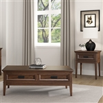 Frazier Park 2 Piece Occasional Table Set in Brown Cherry by Home Elegance - HEL-1649-30