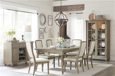 Grayling Downs 7 Piece Dining Set in Driftwood Gray by Home Elegance - HEL-1688-78-7