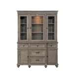 Cardano Buffet & Hutch in Driftwood Light Brown by Home Elegance - HEL-1689BR-50