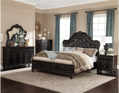 Abutilon 6 Piece Bedroom Set in Dark Espresso by Home Elegance - HEL-1726-1-4
