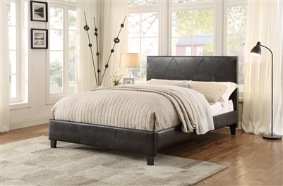 Deleon Queen Bed in Dark Brown by Home Elegance - HEL-1881PU-1