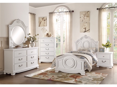 Lucida 4 Piece Youth Bedroom Set in White by Home Elegance - HEL-2039TW-1-4