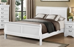 Mayville Queen Sleigh Bed in White by Home Elegance - HEL-2147W-1