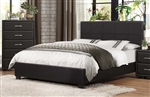 Lorenzi Queen Platform Bed in Black Vinyl by Home Elegance - HEL-2220-1