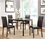 Tempe 5 Piece Dining Set in Black by Home Elegance - HEL-2601-48-5