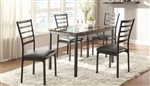 Flannery 5 Piece Dining Set in Black by Home Elegance - HEL-5038-48-5