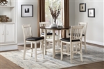 Kiwi 5 Piece Counter Height Dining Set in White Wash and Dark Cherry by Home Elegance - HEL-5162WW-36-5